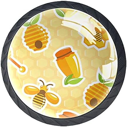 עגול מגירה מושך ידית דבש צנצנת כוורת דבורת חלת דבש מתוק הדפסת עם ברגים לבית שידת ארונות דלת מטבח משרד שולחן