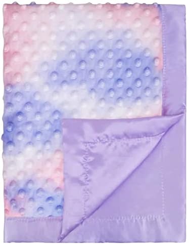 Beilimu Sailky Satin שמיכה לתינוקות + פס תלת מימדי שמיכה לתינוקות גינגהאם לבנים בנות ורוד סגול