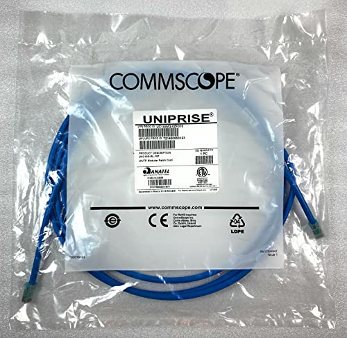 Commscope cat 6a unc10g-bl-10ft כבל טלאי טלאי מודולרי, U/UTP, 1pc-חדש