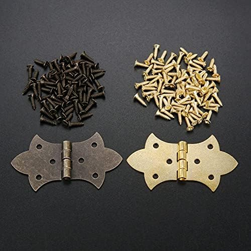 Chunyu 2 pcs עתיק ברונזה פרחי זהב צירי ריהוט DIY חומרת 6 חורים ציר ארון ברזל ציר דלת וברגים