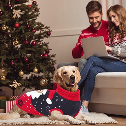 HUMLANJ כלב מכוער חג המולד סוודר גולף חג המולד סוודר סנטה קלאוס עם סוודר רצועה חור גור לחג המולד עץ חג המולד
