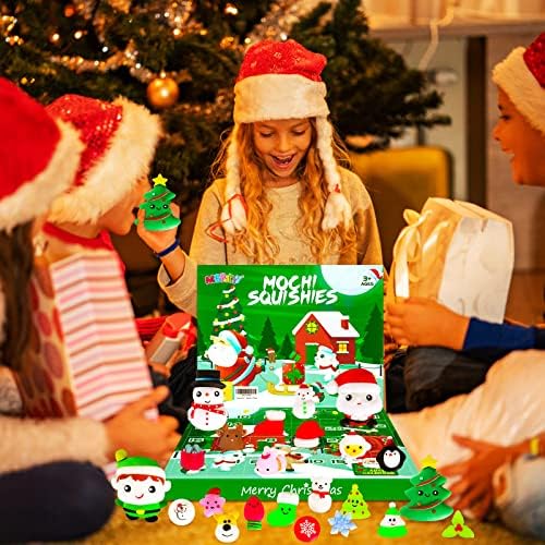 חג המולד אדוונט לוח שנה 2022-24 ימים של חמוד מוצ ' י חיות סקווישי צעצועים-חג המולד חג הספירה לאחור אדוונט לוחות