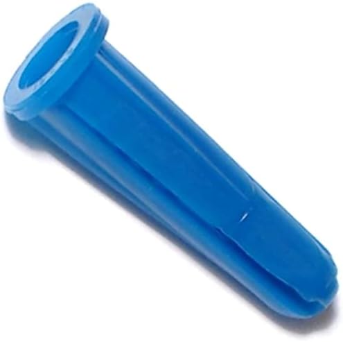 אטב קשה למצוא 014973294106 עוגני פלסטיק חרוטיים, 10-12 על 1 אינץ', 100 חלקים, כחול