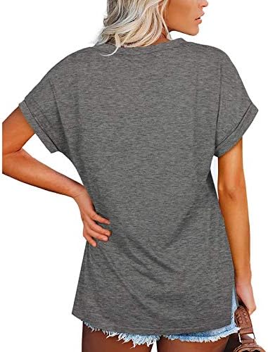 טרנדי מקרית ארוך שרוול מודפס בסיסי לנשימה חולצות כיכר צוואר קיץ רופף מתאים חולצות לנשים