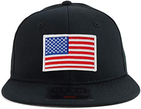 צבא דגל אמריקאי לבן גודל נוער גודל כותנה מעולה כובע סנאפבק שטוח