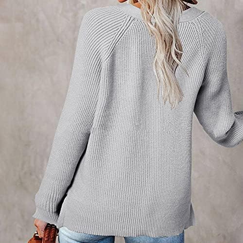 סוודר שרוול ארוך לנשים חצי קרדיגן תפור סוודר סוודר סרוג סרוג ארוך.