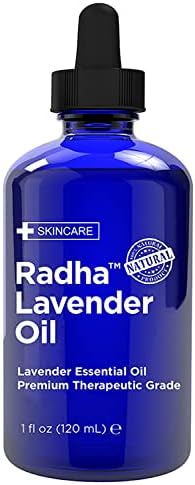 Radha Beauty - Lavender Oil Eantral Labender 4oz - ציון טיפולי פרימיום, אדים מזוקקים לארומתרפיה, הרפיה, כביסה,