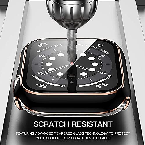 זכוכית WSCEBCK + כיסוי למארז Apple Watch 45 ממ 41 ממ 44 ממ 40 ממ שני מגן מסך צבע פגוש IWatch סדרה 8 7 6 SE 5 4