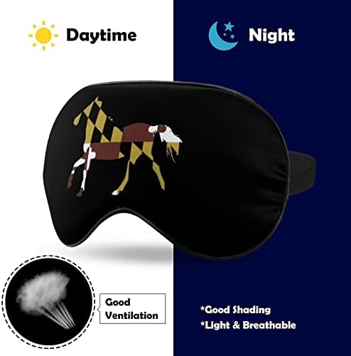 דגל מרילנד סוס מסכת עיניים רכה מכסה אפקטיבי הצללה מסכת שינה נוחות מכוסה עם רצועה מתכווננת אלסטית
