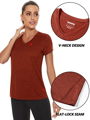 חולצות שרוול קצר של Tacvasen לנשים רצות חולצות קלות חולצות יבש מהירות