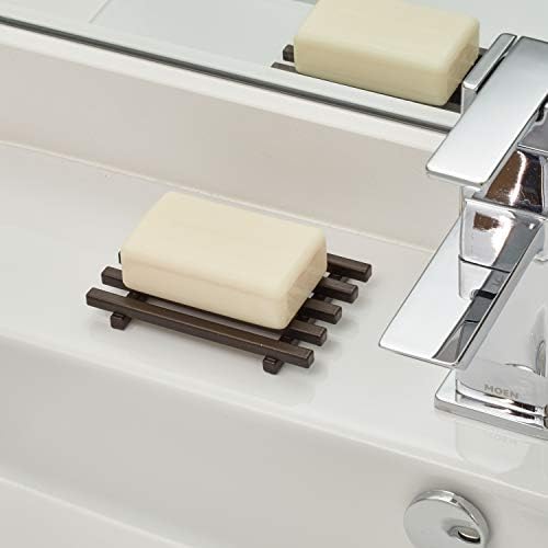 Idesign Forma חוט מתכת פינת מתכת מקלחת עומדת, 9.5 x 9.5 x 26.25 , ברונזה ומחזיק סבון בר קיוטו למקלחת אמבטיה,