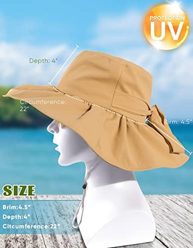 Bestshe חיצונית רחבה שופעת כובע שמש הגנה על UV הגנה מתקפלת כובעי טיול דיג לנשים בנות נשים