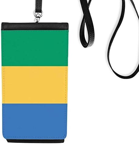דגל לאומי של גבון אפריקה ארנק ארנק טלפון ארנק תלייה ניידת כיס שחור