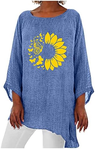 חולצות T Nokmopo לנשים מודפסות שרוול ארוך