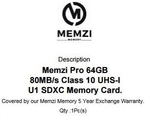 ממזי פרו 64 ג ' יגה-בייט 10 80 מגהבייט/ס כרטיס זיכרון לפנסוניק לומיקס די. סי-פז82, די. סי-פז80, די. סי-פז80,