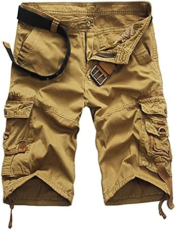 מכנסי מטען מזדמנים של גברים מכנסיים קצרים מכנסיים קצרים לחימה כותנה רוכסן מוצק.