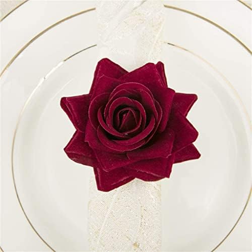 N/A 10 יחידות אדום צורה אדומה אבזם אבזם מפית מפית טבעת לחתונה מחזיק מפית שולחן