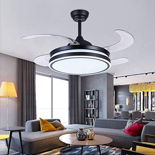 מאווררי תקרה של AUNEVN עם מאוורר תקרה מנורה אור מסעדה מסעדה מנורה לסלון מנורה ביתית מודרנית מינימליסטית בלתי נראית