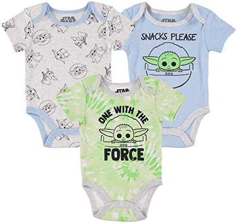 מלחמת הכוכבים Baby Boys בגד גוף שלוש חבילות - בייבי יודה בגדי תינוקות