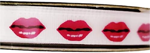 שפתיים/נשיקות של סרט שפתיים ורודות חמות - 1/4 אינץ 'x 15' רגל