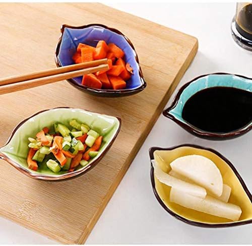 כלי שולחן בצורת עלה יפנית קרמיקה קרמיקה מנה קטנה טעם מטבח רוטב חומץ רוטב תובל צלחת עצם רוטב סויה צלחת צלחת צלחת