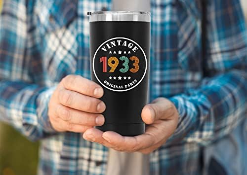 כוס כוס שחורה 20 עוז, מתנות יום הולדת 90 וינטאג ' 1933, מתנה אידיאלית לנשים גברים חברים, כוס