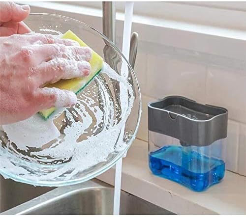 Yq whjb שטיפת כלים מתקן סבון עם מחזיק ספוג, 13 גרם מתקן כיור עליון, 2 ב 1 מתקן משאבות סבון למטבח B