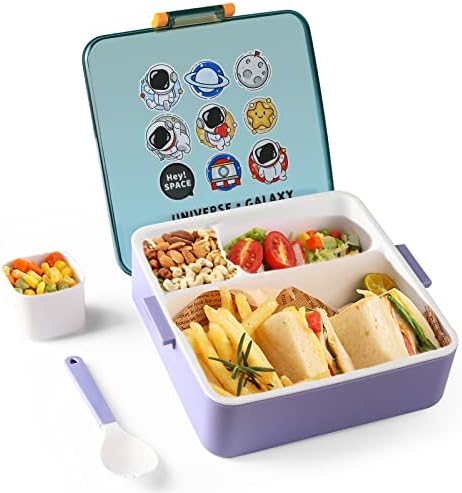 קופסא ארוחת צהריים בנטו ילדים, סגנון בנטו עמיד בפני דליפות עם קופסת רוטב 3 תאים קופסא ארוחת צהריים למבוגרים