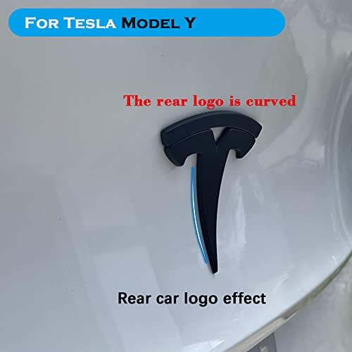 Yhcdsea דגם y גלגל הגה/תא המטען הקדמי/לוגו תא המטען האחורי מכסה מדבקות סמל תג דבקות 3 יחידות/סט עבור אביזרי Tesla
