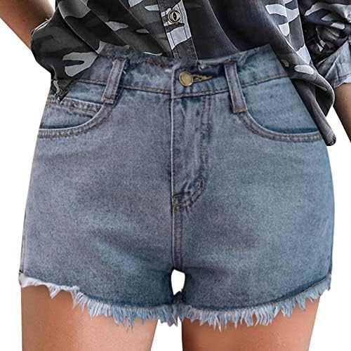מכנסי ג'ין קצרים נשים נמתחות מותניים גבוהות מכנסיים קצרים בקיץ חופשה מזדמנת חוף מכנסיים קצרים טרקלין נוח מכנסי