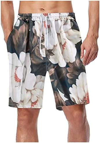 מכנסי זיעה של BMISEGM לגברים טרנד קיץ מודפס מהיר ייבוש מכנסיים קצרים ומכנסי חוף מכנסיים ארוכים