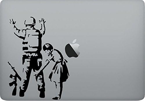 זאב בכל גודל מדבקת MacBook מדבקת מדבקה עור מדבקת עור ילדה עם חייל שחור 11 271