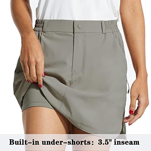 חצאיות Skorts בגודל 18 אינץ 'של נשים באורך ברך אורך ברך ארוך גולף גולף עם כיסים חצאיות יבשות