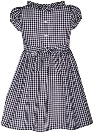 שמלת יום האהבה של בוני ג'ין ילדה - שמלה משובצת עם לבבות לתינוק, פעוטות וילדות קטנות