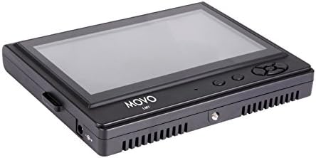 Movo Photo LVM-7 7 LCD על צג שדה שדה במצלמה עם צל שמש, מתאם AC, צלחת סוללה ותשומות רכיב HDMI עבור מצלמות