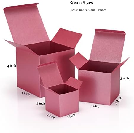 קופסאות מתנה מנייר פנינה נצנצים קטנות 36 יחידות עם מכסים בגודל 2 על 2 על 2 אינץ