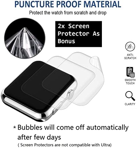 תואם להקת Apple Watch 49 ממ 45 ממ 44 ממ 42 ממ, U.B.T רצועות עור מקוריות רצועות לרצועת IWatch Ultra