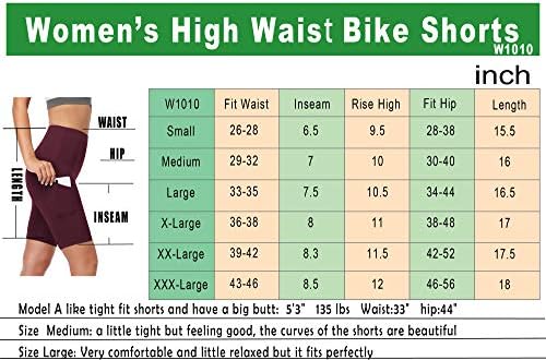 קדמוס נשים גבוהה מותן ספנדקס יוגה מכנסיים קצרים עבור אופני ריצה שני כיסי צד