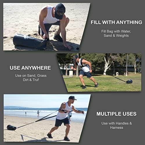 Shredpak - מערכת אימוני התנגדות - משקל רתמת מזחלות משקל שלפוחית ​​השתן וידיות - האימון היעיל ביותר לספורטאים
