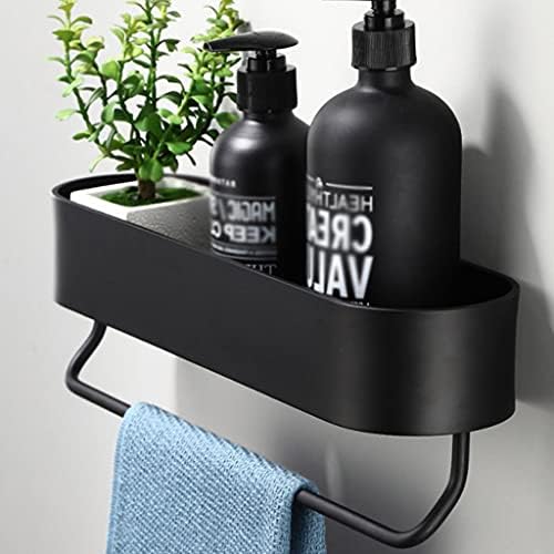XJJZS מדף אמבטיה מדף קיר מטבח מדפי מגבת אמבטיה מחזיק מארגן אחסון מקלחת שחור מארגן מטבח אביזרי אמבטיה