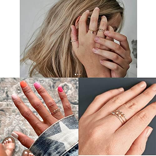 טבעת 5 יחידים לקשקש לחרדה נשים מסתובבות טבעת חרדה אנטי עם חרוז