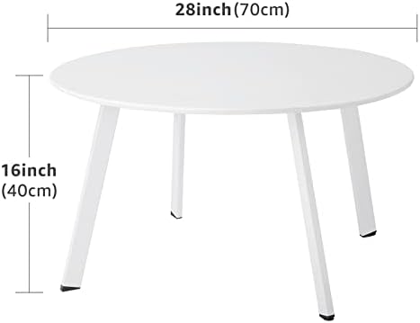 שולחן קפה פטיו של Juserox עם רגלי גרגר עץ מתכתיות תואמות ריהוט עץ חיצוני, עמיד בפני שולחן קפה