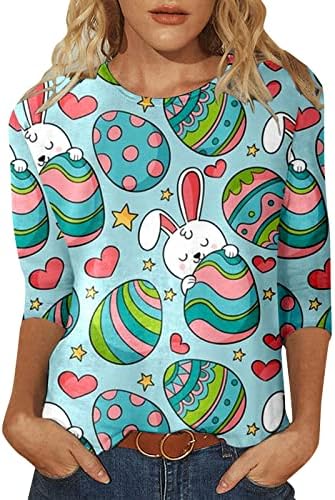 חולצת ארנב פסחא לנשים נשים הדפסה חמודות טי חמוד
