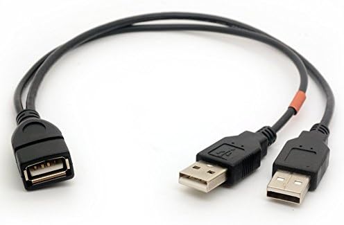 כבל USB y Splitter USB 2.0 משפר חשמל מתאם רכזת נתוני כבל מטען כבל קוד סיומת סוג סוג 30 סמ