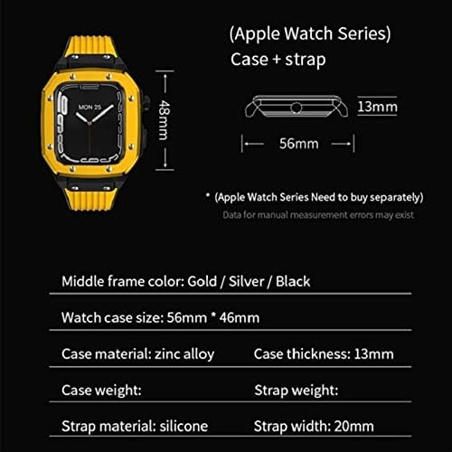 סגסוגת Housy Watch Watch Strap לסדרת Apple Watch 7 6 5 4 SE 45 ממ 44 ממ 42 ממ יוקרה מתכת גומי נירוסטה
