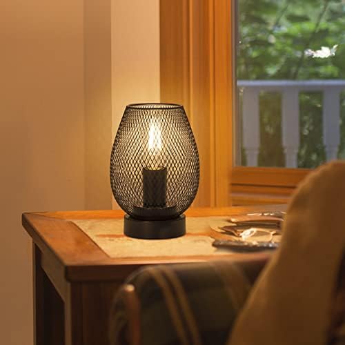 DWTB מנורת שולחן בקרת מגע תעשייתית, מנורת ליד המיטה עם מגע 3 כיווני מנוף שידה קטנה מנורת כלוב