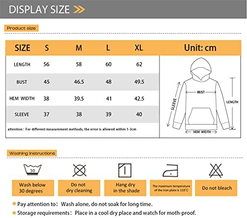 Frestree Unisex קפוצ'ונים ארוכות חולצות עם סווטשירט עם כיס קנגורו, S-XL בנות בנות סוודר מזדמן