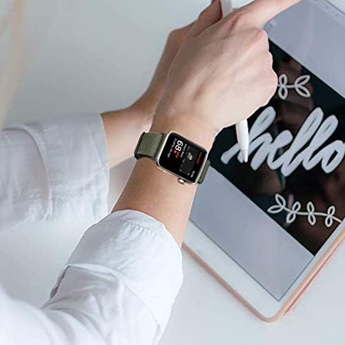 רצועות שעון אלסטיות מתכווננות Chinber תואמות את Apple Watch 38 ממ/40 ממ 42 ממ/44 ממ, להריכת כף יד לולאה להחלפה