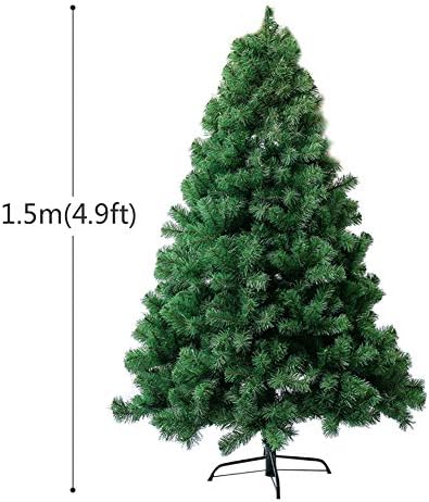 עץ חג המולד של ZPEE מלאכותי PVC, קישוט חג המולד עם מתכת מעמד קל להרכיב עץ חשוף מנותק-1.5 מ '