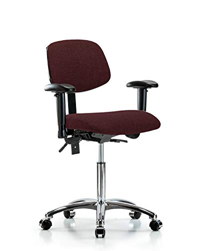 לבטק ישיבה סגן 42148 כיסא ספסל בינוני, בד, בסיס כרום-הטיה, זרועות, גלגלי כרום, שחור